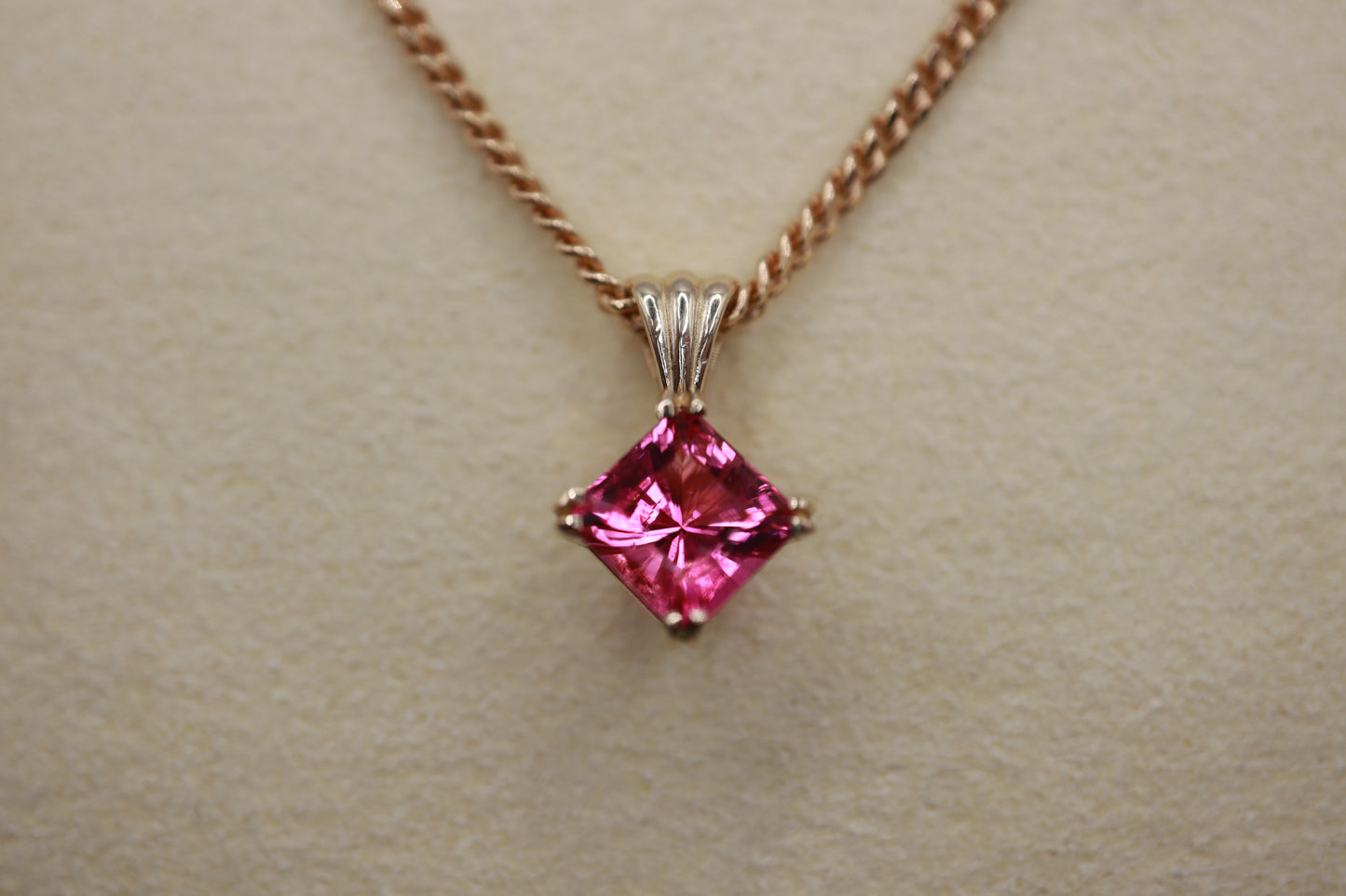 14k Maine Pink Tourmaline Pendant