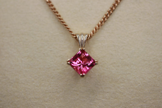 14k Maine Pink Tourmaline Pendant